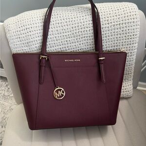 Michael Kors Burgundy Tote Bag